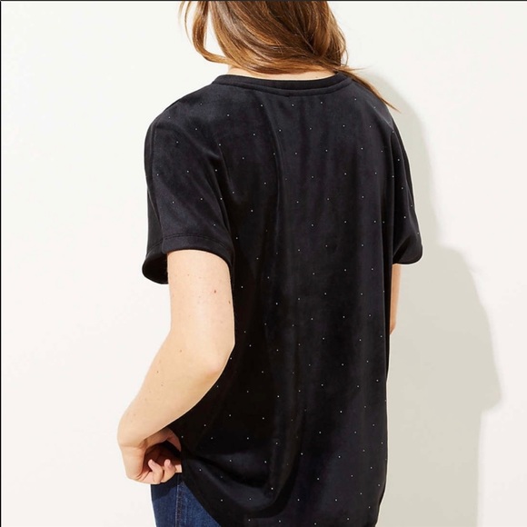 NWT LOFT black velvet blouse with studs. - Picture 3 of 3